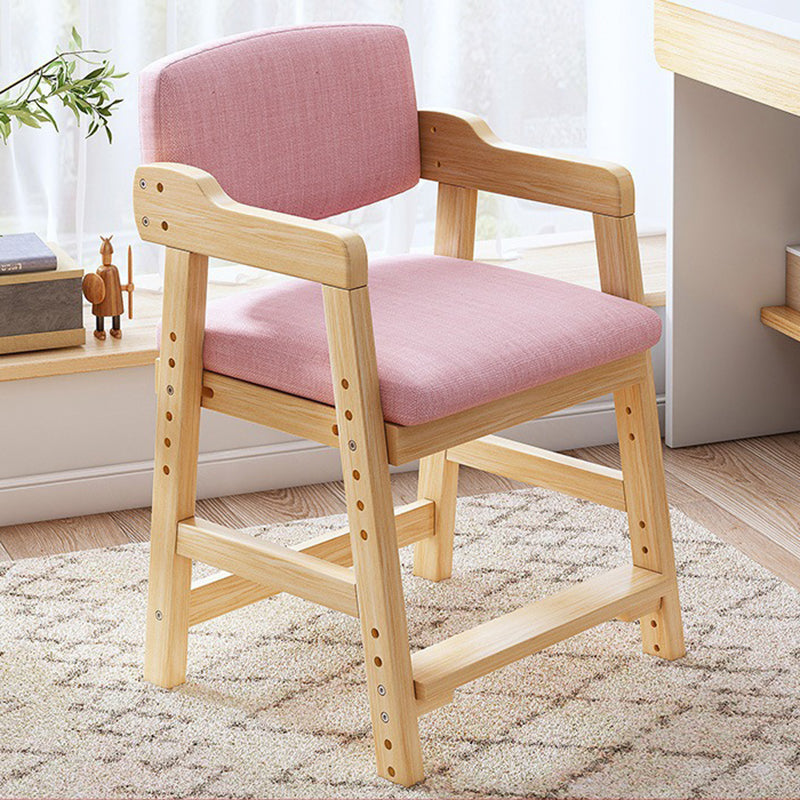 Modern Solid Wood High-Resilience Vanity Stool — Pink