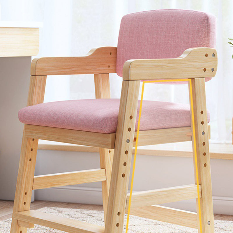 Modern Solid Wood High-Resilience Vanity Stool — Yellow