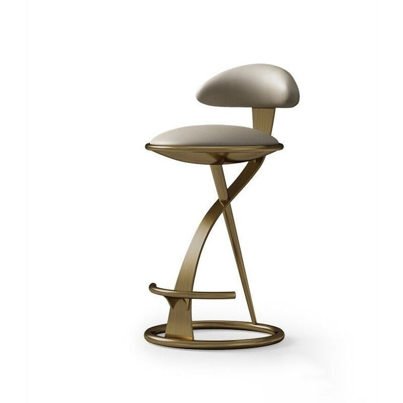 Nordic Round Leather Steel Bar Stool