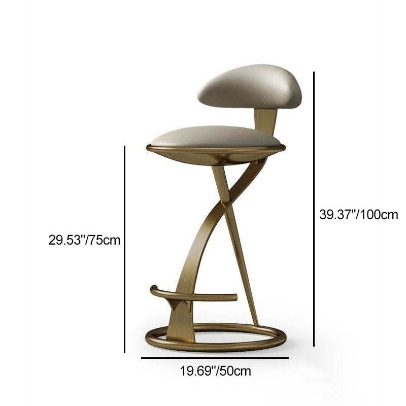 Nordic Round Leather Steel Bar Stool
