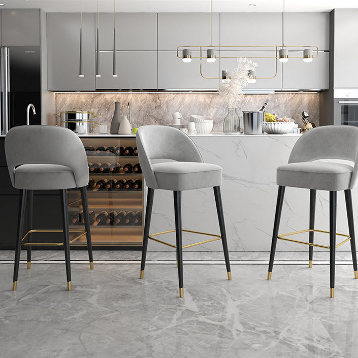 Modern Luxury High-Resilience Metal Bar Stool