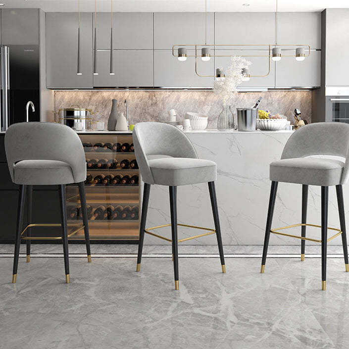 Modern Luxury High-Resilience Metal Bar Stool