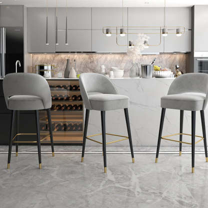 Modern Luxury High-Resilience Metal Bar Stool