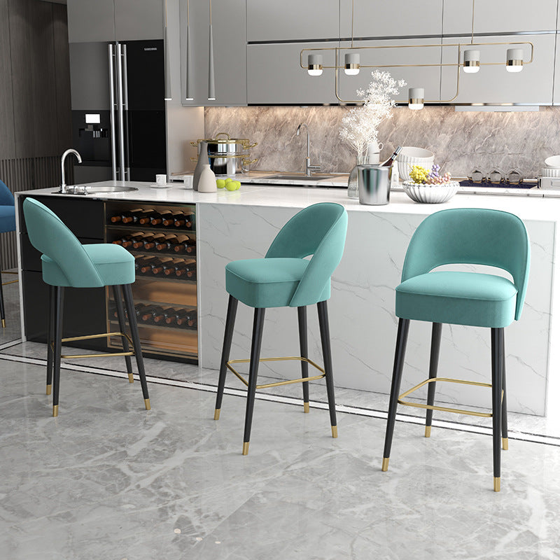 Modern Luxury High-Resilience Metal Bar Stool