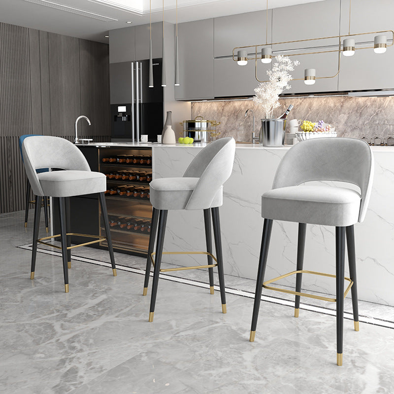 Modern Luxury High-Resilience Metal Bar Stool