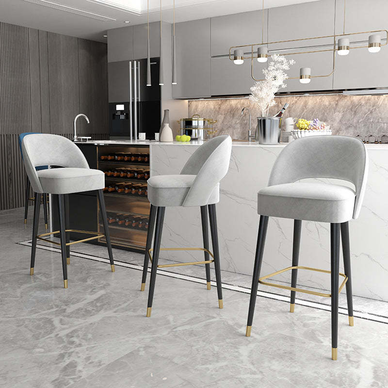 Modern Luxury High-Resilience Metal Bar Stool