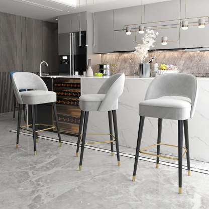 Modern Luxury High-Resilience Metal Bar Stool