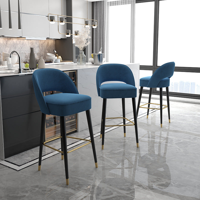 Modern Luxury High-Resilience Metal Bar Stool