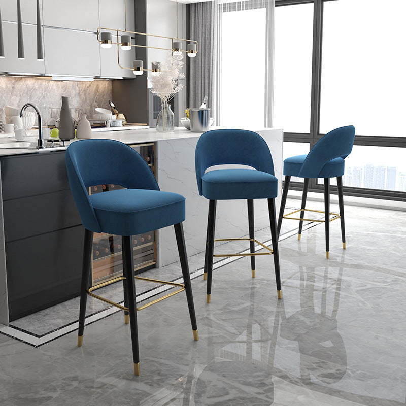 Modern Luxury High-Resilience Metal Bar Stool