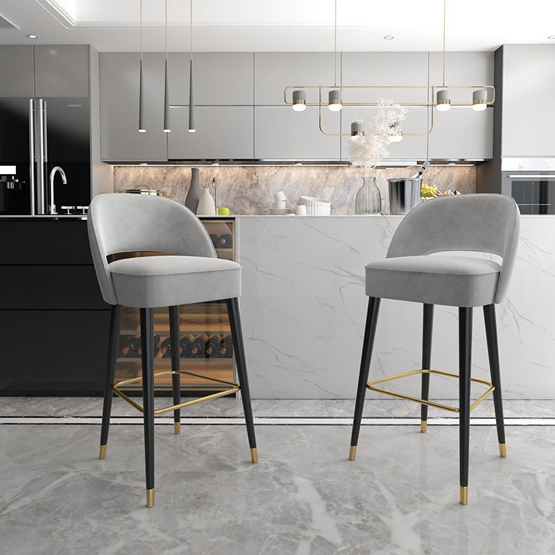 Modern Luxury High-Resilience Metal Bar Stool