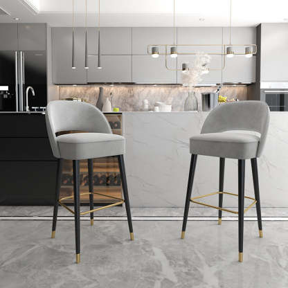 Modern Luxury High-Resilience Metal Bar Stool