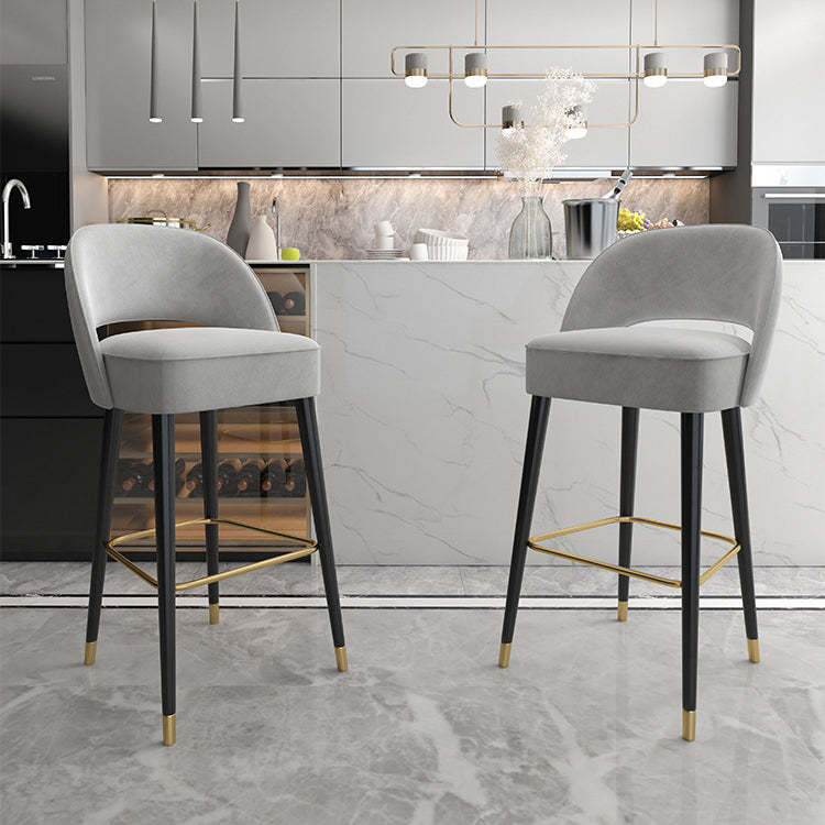 Modern Luxury High-Resilience Metal Bar Stool — Green