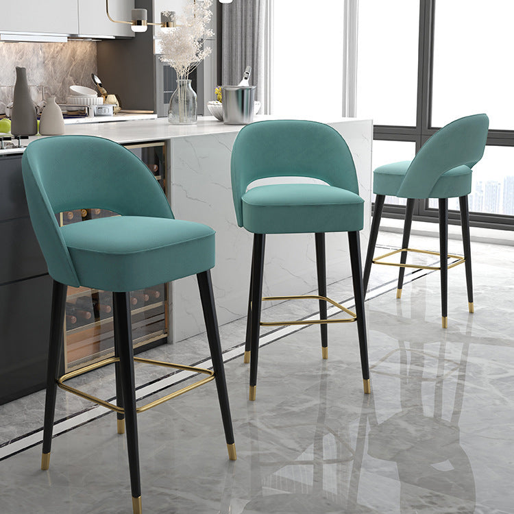 Modern Luxury High-Resilience Metal Bar Stool — Gray