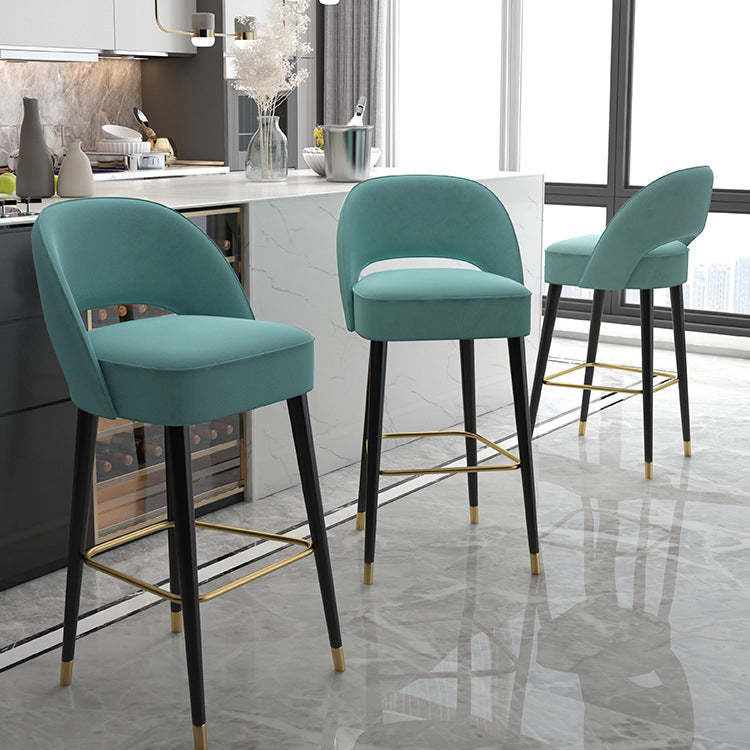Modern Luxury High-Resilience Metal Bar Stool — Gray