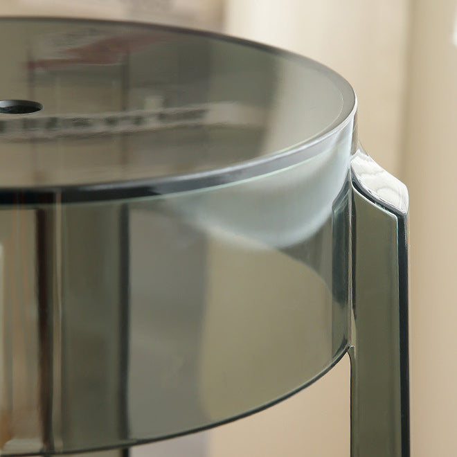Minimalist Round Plastic Bar Stool — Black