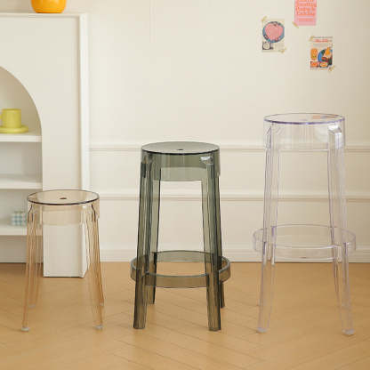 Minimalist Round Plastic Bar Stool