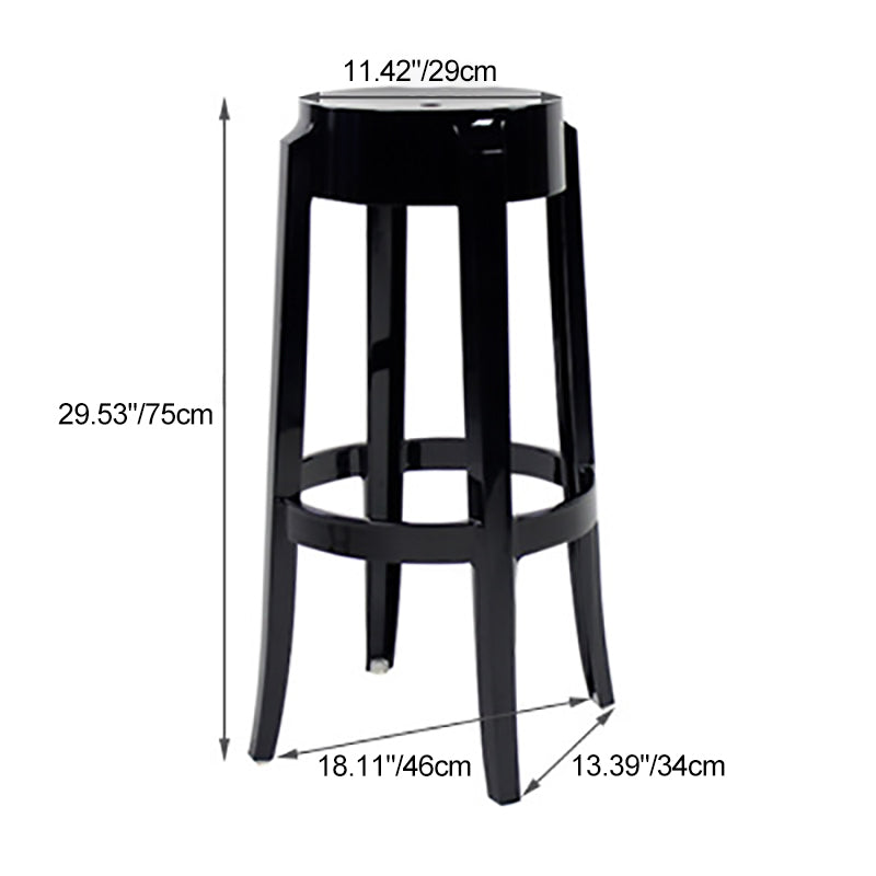 Minimalist Round Plastic Bar Stool — Blue