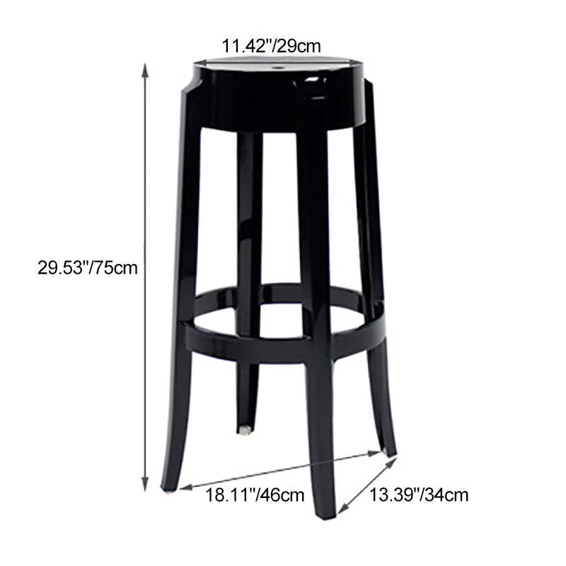 Minimalist Round Plastic Bar Stool — Blue