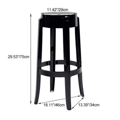 Minimalist Round Plastic Bar Stool — Blue