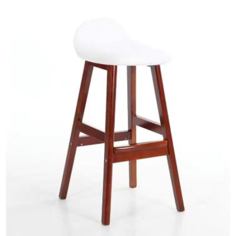 Scandinavian Oval Cushion Rubberwood Bar Stool
