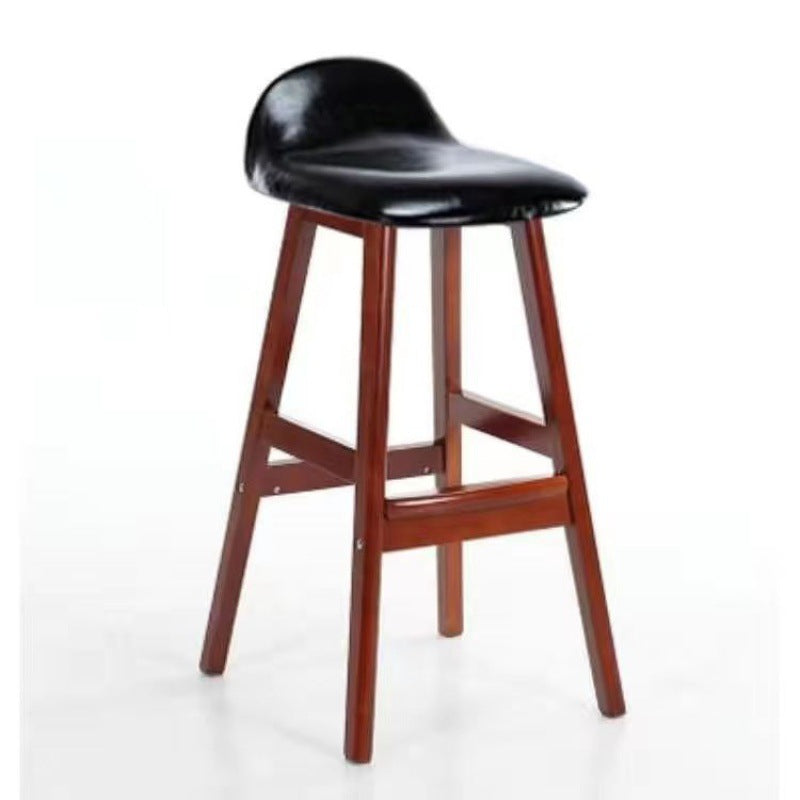 Scandinavian Oval Cushion Rubberwood Bar Stool