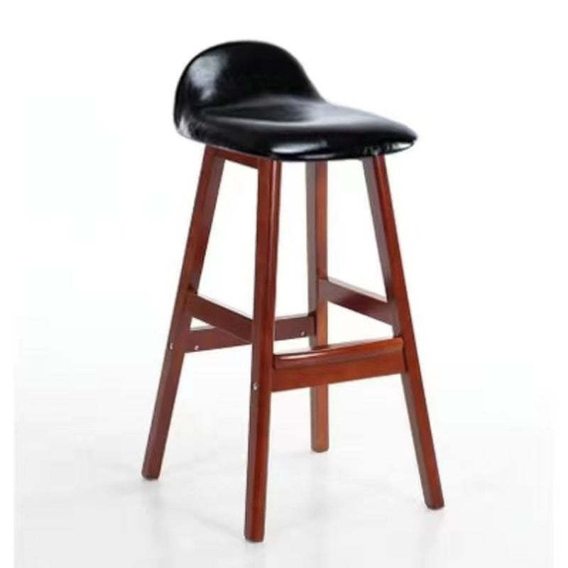 Scandinavian Oval Cushion Rubberwood Bar Stool