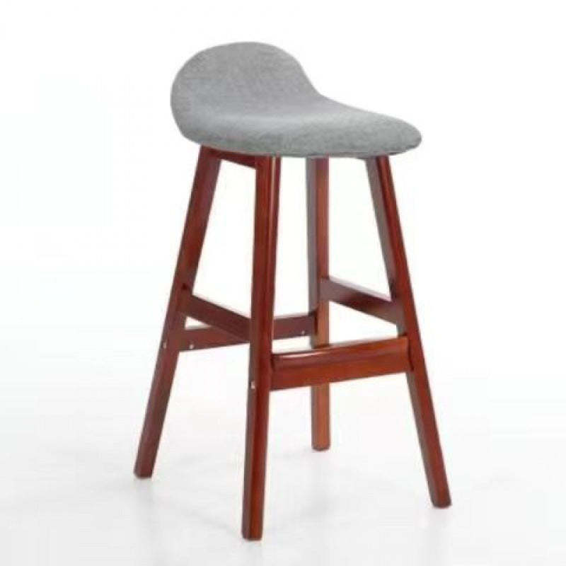 Lighom nordic cushion rubberwood leather linen wood bar & counter stools