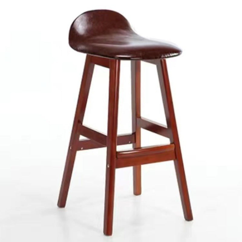 Scandinavian Oval Cushion Rubberwood Bar Stool