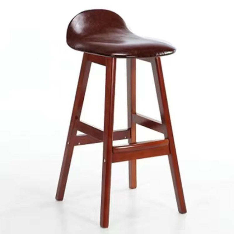 Scandinavian Oval Cushion Rubberwood Bar Stool