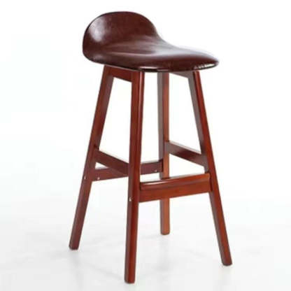 Scandinavian Oval Cushion Rubberwood Bar Stool