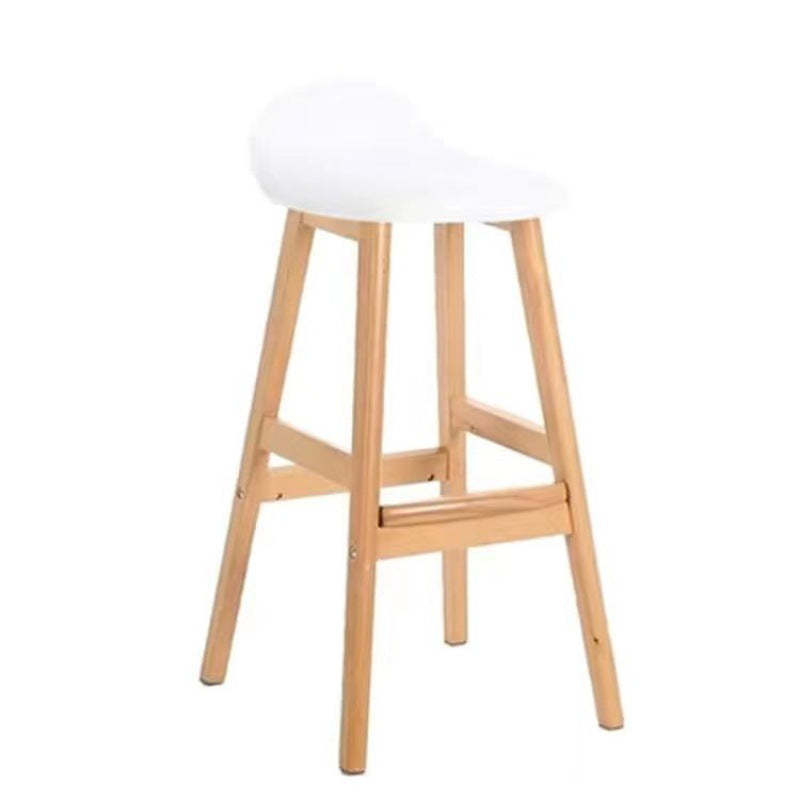 Scandinavian Oval Cushion Rubberwood Bar Stool