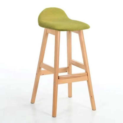 Scandinavian Oval Cushion Rubberwood Bar Stool