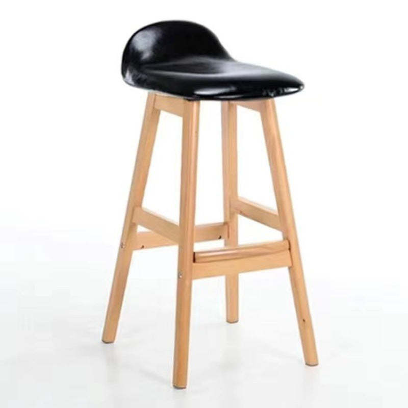 Scandinavian Oval Cushion Rubberwood Bar Stool