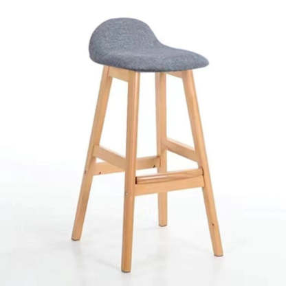 Scandinavian Oval Cushion Rubberwood Bar Stool