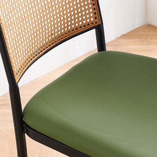 European Rattan Leather Iron Bar Stool