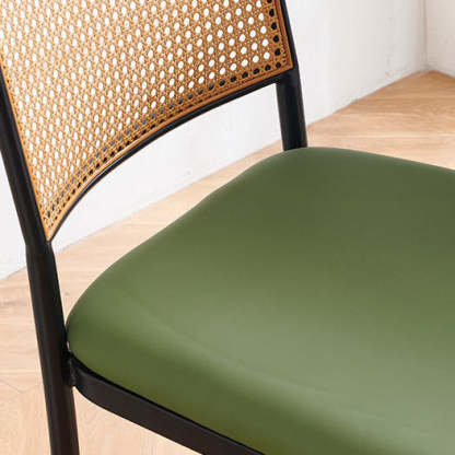 European Rattan Leather Iron Bar Stool