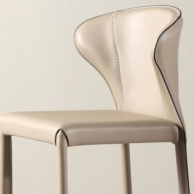 Modern Saddle Leather Steel Bar Stool