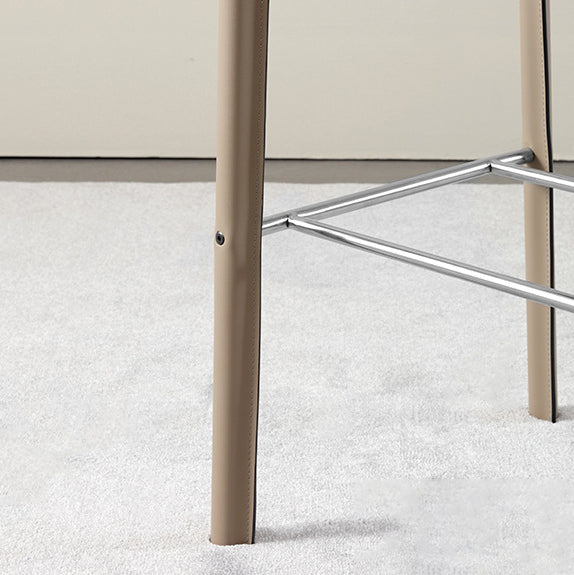 Modern Saddle Leather Steel Bar Stool