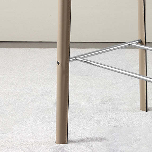 Modern Saddle Leather Steel Bar Stool