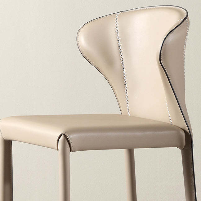 Modern Saddle Leather Steel Bar Stool