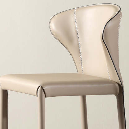 Modern Saddle Leather Steel Bar Stool