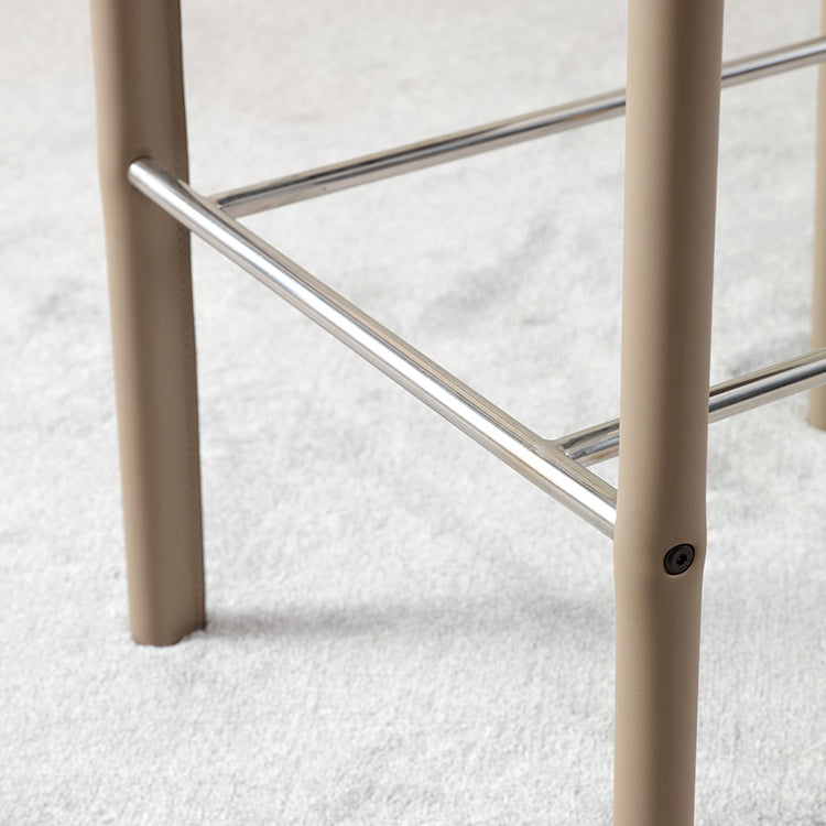 Modern Saddle Leather Steel Bar Stool