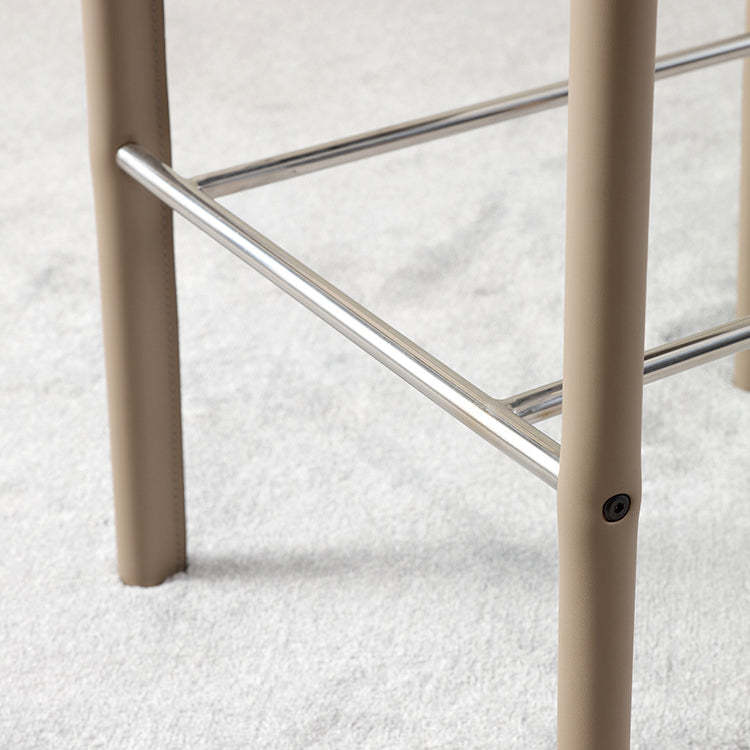 Modern Saddle Leather Steel Bar Stool
