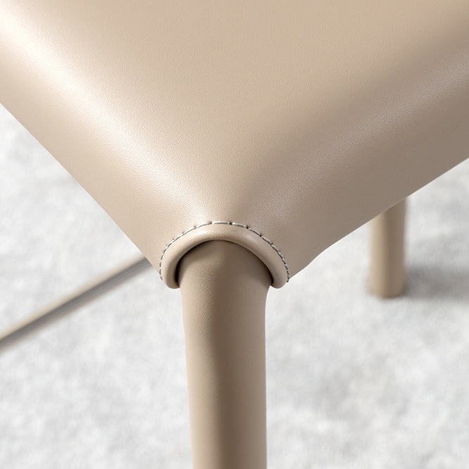 Modern Saddle Leather Steel Bar Stool