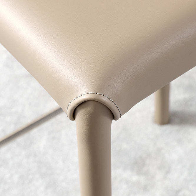 Modern Saddle Leather Steel Bar Stool