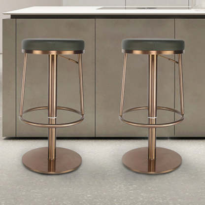 Modern Round Leather Steel Bar Stool