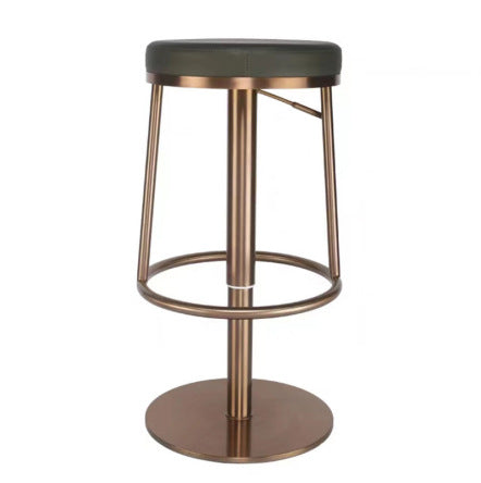 Modern Round Leather Steel Bar Stool