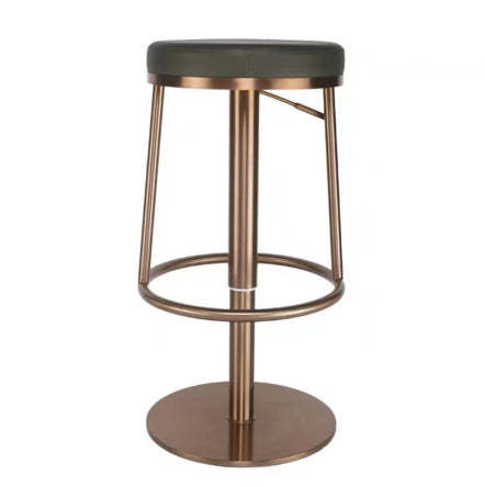 Modern Round Leather Steel Bar Stool
