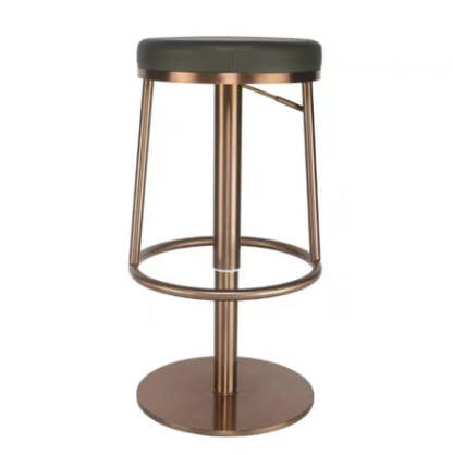 Modern Round Leather Steel Bar Stool