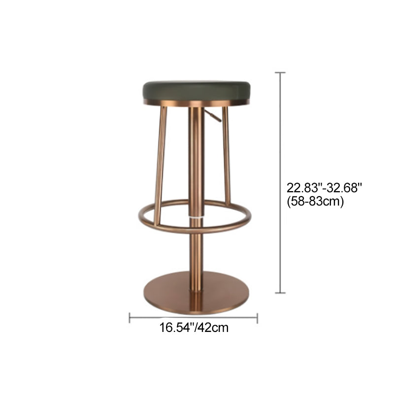 Modern Round Leather Steel Bar Stool